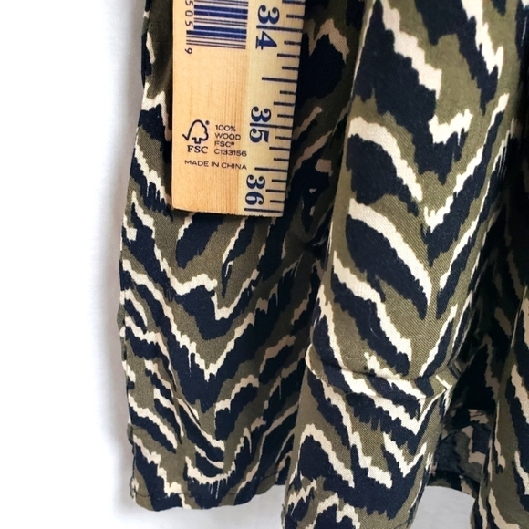 Loralette Green/Black Printed Crossover Bohemian Peasant Dress Sz 18/20 - Picture 7 of 8